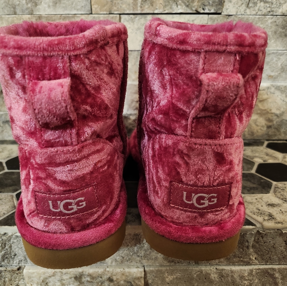UGG Classic Mini ll Pink 3 Velvet Boot " Raspberry Wool"